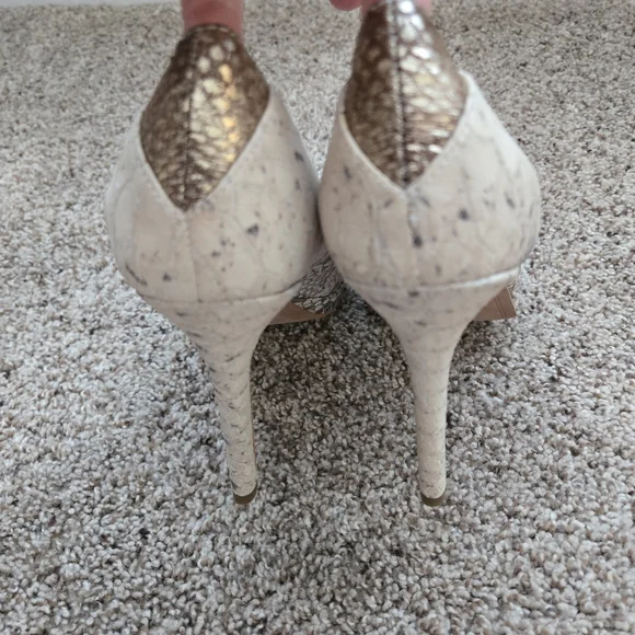 Sam Eldeman Snake Print Platform Womens Heels Size 8.5 Leather - Picture 7 of 13